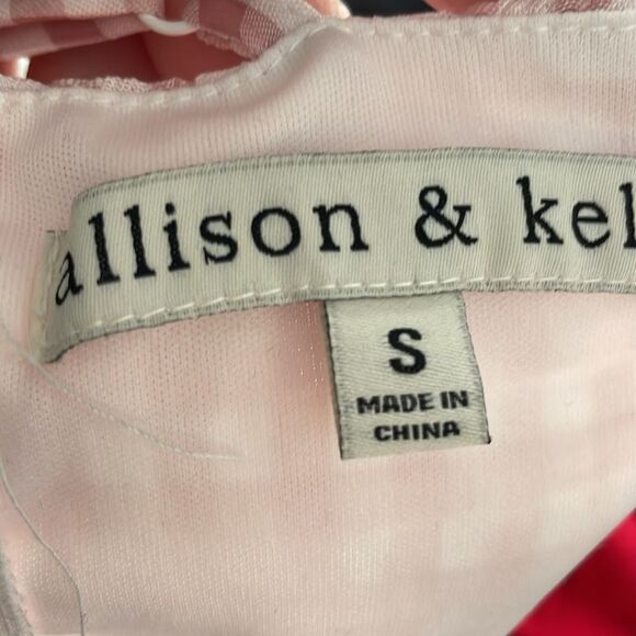 Allison & Kelly dress romper shorts size S pink and white gingham - Picture 7 of 8